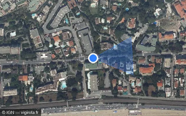Vue satellite de l'emplacement du radar tourelle à Cannes