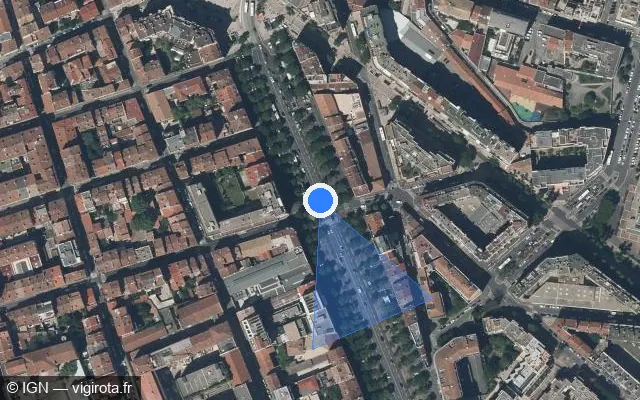 Vue satellite de l'emplacement du radar de feu rouge à Marseille