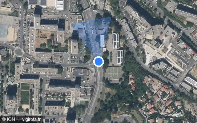 Vue satellite de l'emplacement du radar de feu rouge à Marseille