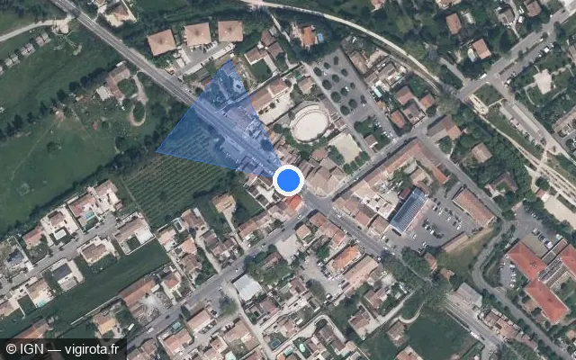 Vue satellite de l'emplacement du radar de feu rouge à Plan-d'Orgon