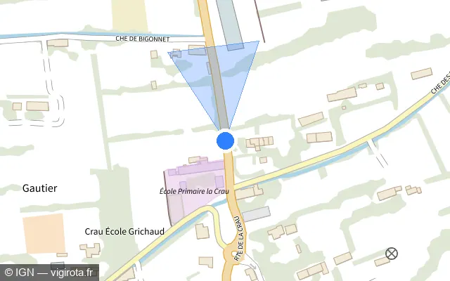 Vue plan de l'emplacement du radar tourelle à Châteaurenard