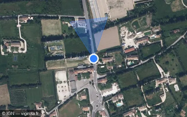 Vue satellite de l'emplacement du radar tourelle à Châteaurenard
