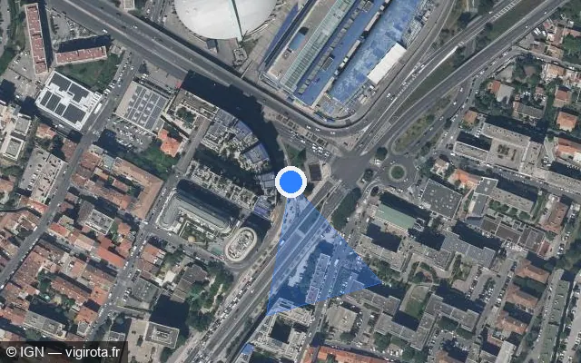 Vue satellite de l'emplacement du radar tourelle à Marseille