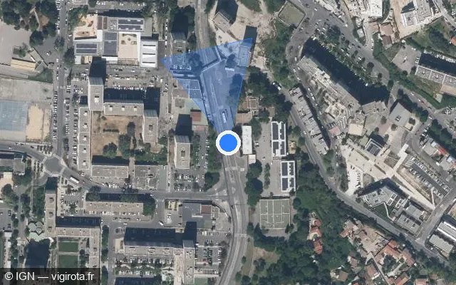 Vue satellite de l'emplacement du radar tourelle à Marseille