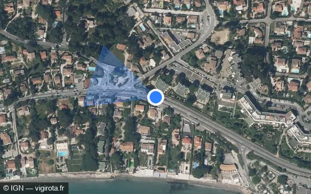 Vue satellite de l'emplacement du radar tourelle à La Ciotat