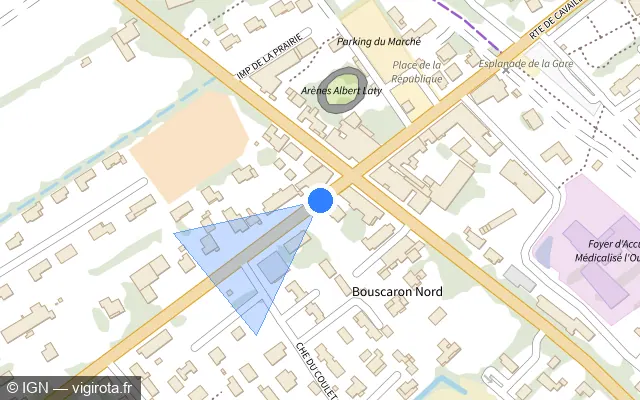 Vue plan de l'emplacement du radar tourelle à Plan-d'Orgon