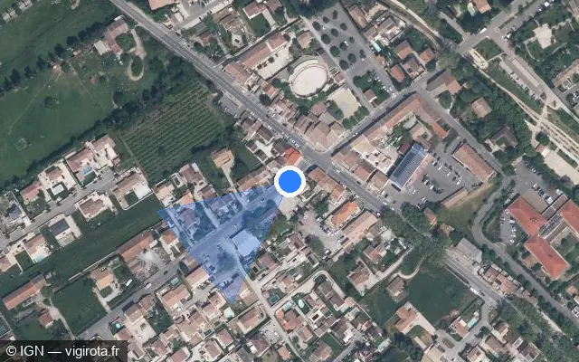 Vue satellite de l'emplacement du radar tourelle à Plan-d'Orgon