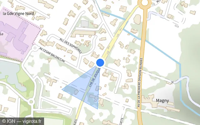 Vue plan de l'emplacement du radar tourelle à Gémenos
