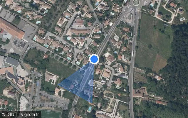 Vue satellite de l'emplacement du radar tourelle à Gémenos