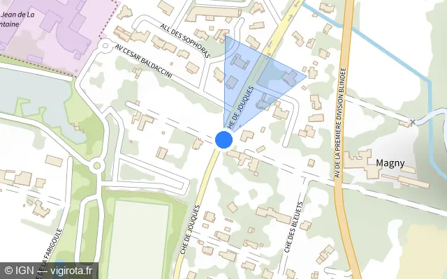 Vue plan de l'emplacement du radar tourelle à Gémenos
