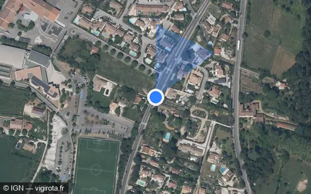 Vue satellite de l'emplacement du radar tourelle à Gémenos