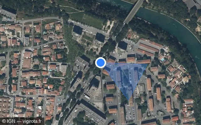Vue satellite de l'emplacement du radar tourelle à Port-de-Bouc