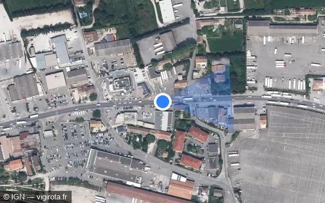Vue satellite de l'emplacement du radar tourelle à Châteaurenard
