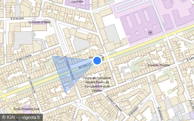 Vue plan de l'emplacement du radar urbain à Marseille