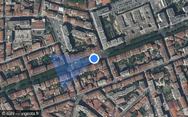 Vue satellite de l'emplacement du radar urbain à Marseille