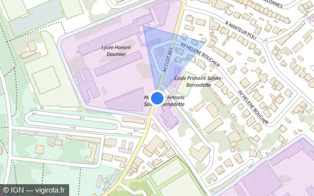 Vue plan de l'emplacement du radar urbain à Marseille