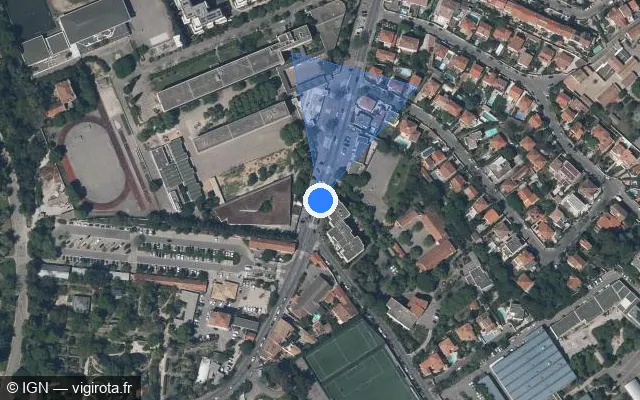 Vue satellite de l'emplacement du radar urbain à Marseille