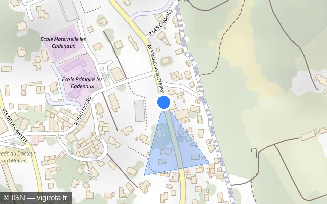 Vue plan de l'emplacement du radar urbain à Les Pennes-Mirabeau