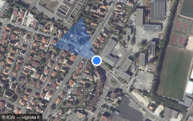 Vue satellite de l'emplacement du radar tourelle à Chenôve