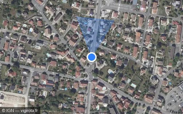Vue satellite de l'emplacement du radar urbain à Valentigney