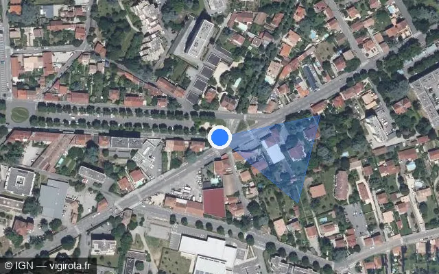 Vue satellite de l'emplacement du radar de feu rouge à Romans-sur-Isère