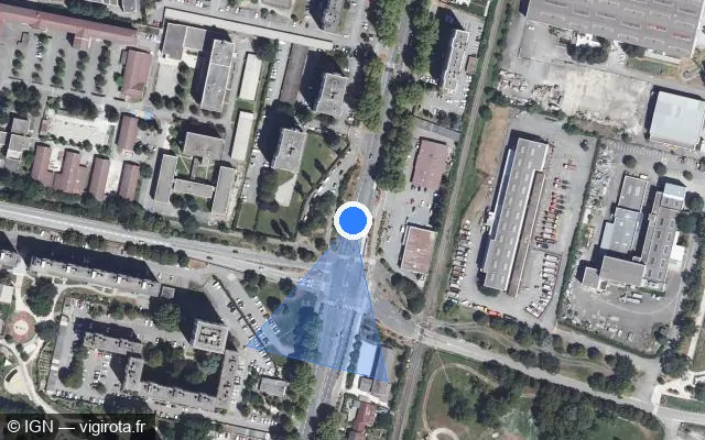Vue satellite de l'emplacement du radar tourelle à Le Pont-de-Claix