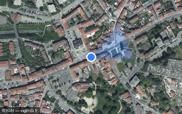 Vue satellite de l'emplacement du radar de feu rouge à La Ricamarie