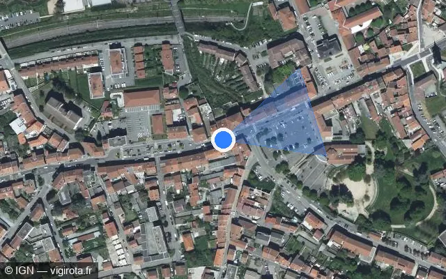 Vue satellite de l'emplacement du radar de feu rouge à La Ricamarie