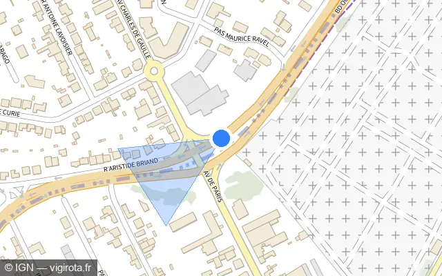 Vue plan de l'emplacement du radar tourelle à Roanne