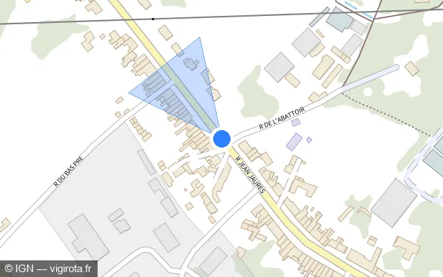 Vue plan de l'emplacement du radar tourelle à Petite-Forêt