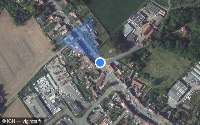 Vue satellite de l'emplacement du radar tourelle à Petite-Forêt