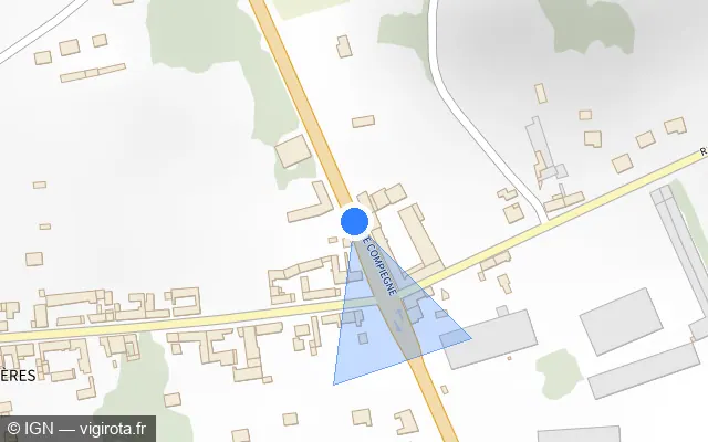 Vue plan de l'emplacement du radar tourelle à Braisnes-sur-Aronde