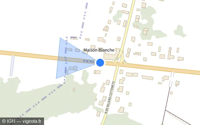 Vue plan de l'emplacement du radar tourelle à Couloisy