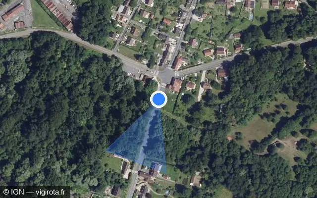 Vue satellite de l'emplacement du radar tourelle à Béthancourt-en-Valois