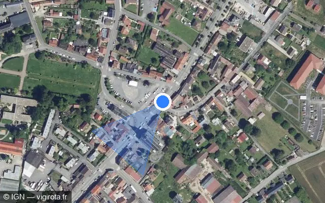 Vue satellite de l'emplacement du radar tourelle à Ribécourt-Dreslincourt