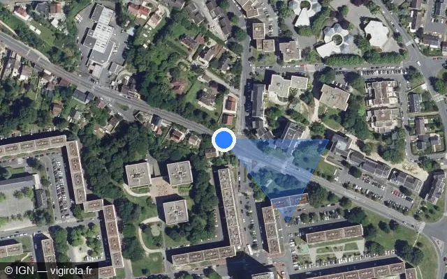 Vue satellite de l'emplacement du radar tourelle à Creil