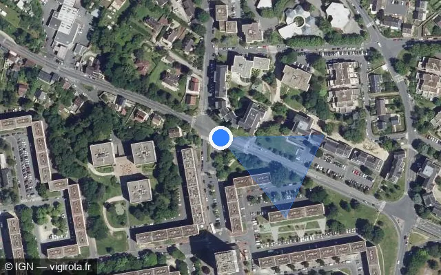 Vue satellite de l'emplacement du radar tourelle à Creil