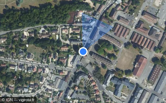 Vue satellite de l'emplacement du radar tourelle à Senlis