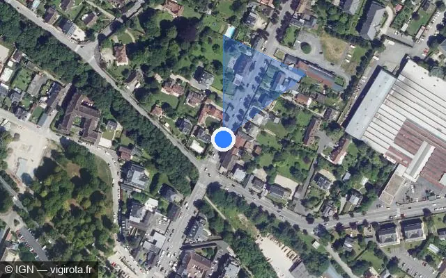 Vue satellite de l'emplacement du radar tourelle à Senlis