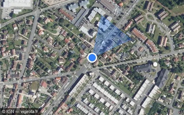 Vue satellite de l'emplacement du radar tourelle à Lacroix-Saint-Ouen