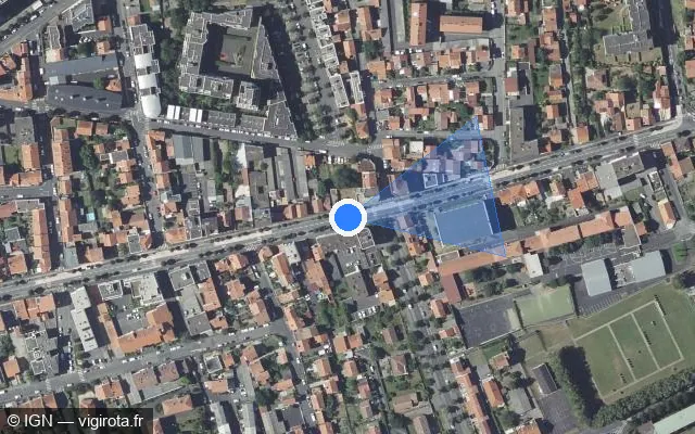 Vue satellite de l'emplacement du radar de feu rouge à Clermont-Ferrand