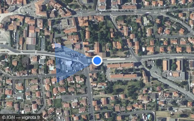 Vue satellite de l'emplacement du radar de feu rouge à Cournon-d'Auvergne