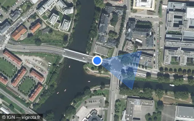 Vue satellite de l'emplacement du radar tourelle à Strasbourg