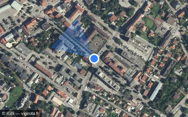 Vue satellite de l'emplacement du radar de feu rouge à Albertville
