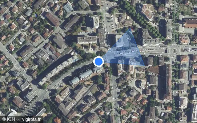 Vue satellite de l'emplacement du radar de feu rouge à Annecy
