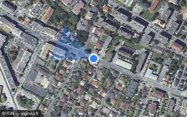 Vue satellite de l'emplacement du radar de feu rouge à Annemasse