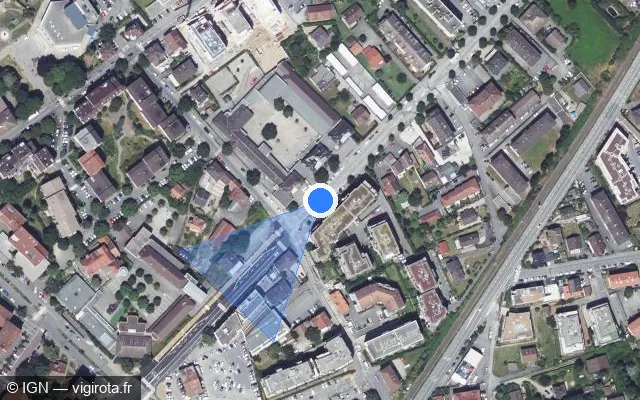 Vue satellite de l'emplacement du radar de feu rouge à Thonon-les-Bains