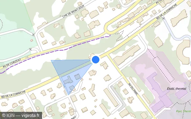 Vue plan de l'emplacement du radar de feu rouge à Thonon-les-Bains