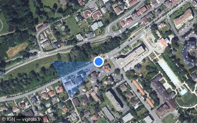 Vue satellite de l'emplacement du radar de feu rouge à Thonon-les-Bains