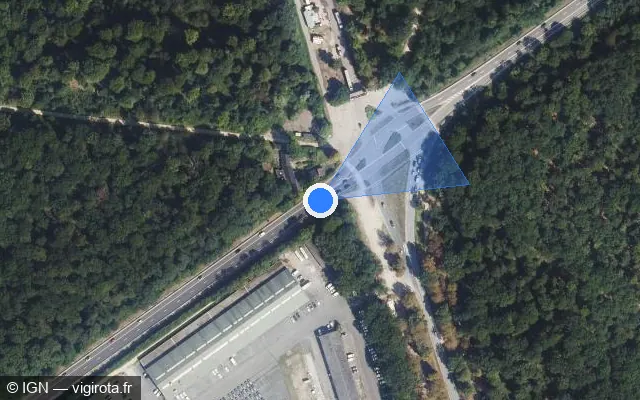 Vue satellite de l'emplacement du radar tourelle à Saint-Germain-en-Laye